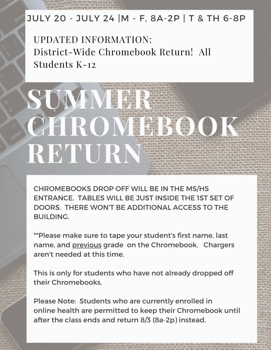 Summer Chromebook Return